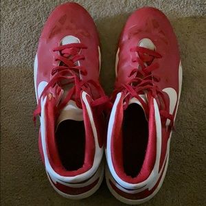 Red Nike Max Air Hyper Guard Up Basketball Shoes